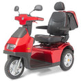 Load image into Gallery viewer, Red Discover Your Mobility Afi-S3 3-wheel heavy-duty bariatric mobility scooter with a sturdy frame and comfortable seat.