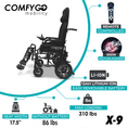 Load image into Gallery viewer, X-9 Remote Controlled Electric Wheelchair, Auto Reclining Backrest/Lifting Leg Rests