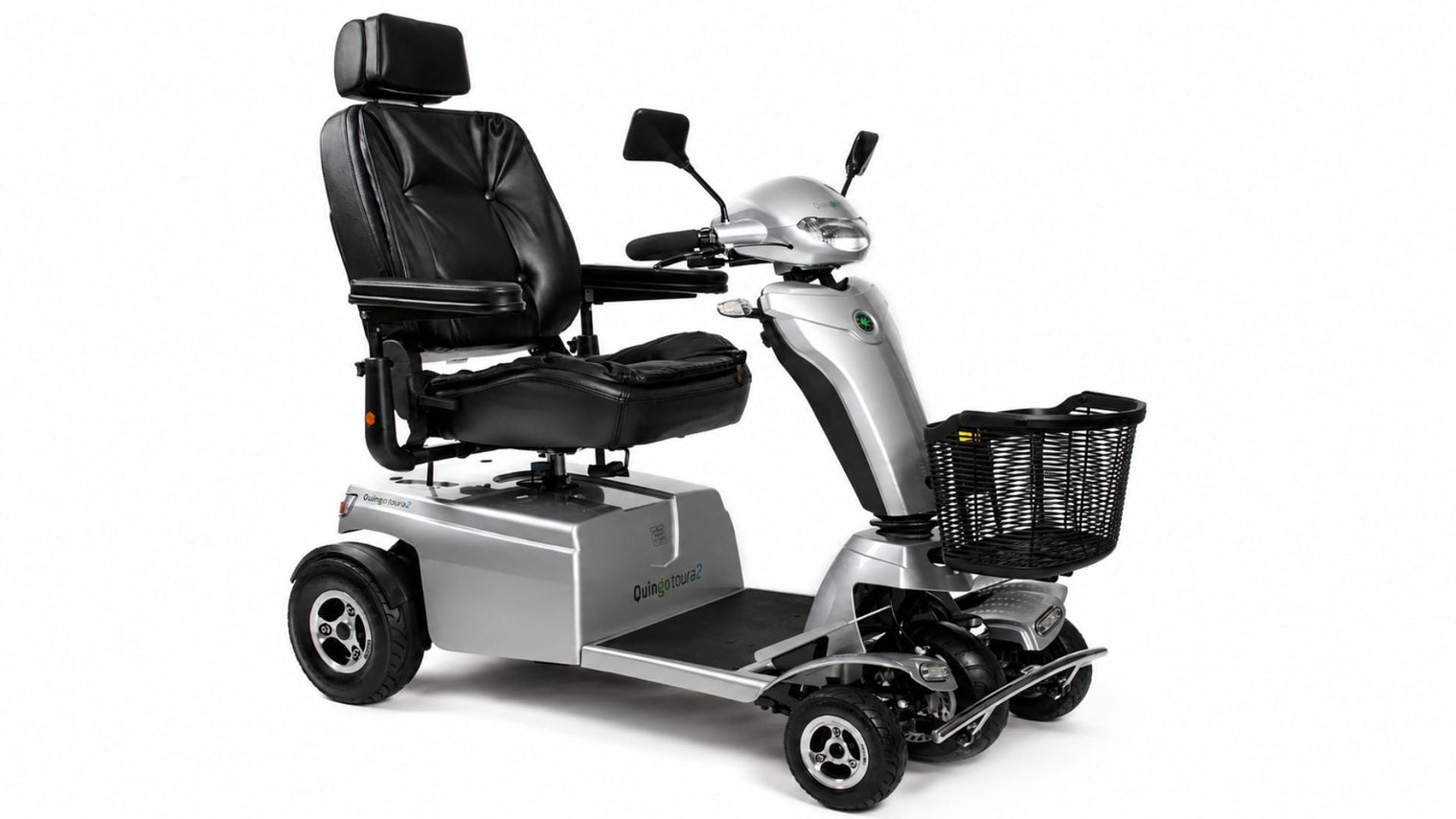 ComfyGo wheelchair mobility scooter with padded seat and front basket
