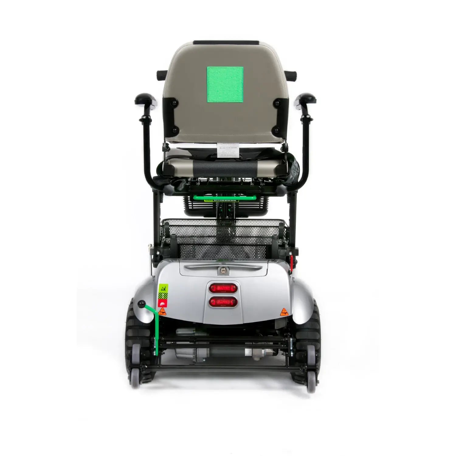 ComfyGO Quingo Flyte mobility scooter with MK2 self-loading ramp and docking station, designed for easy outdoor travel.