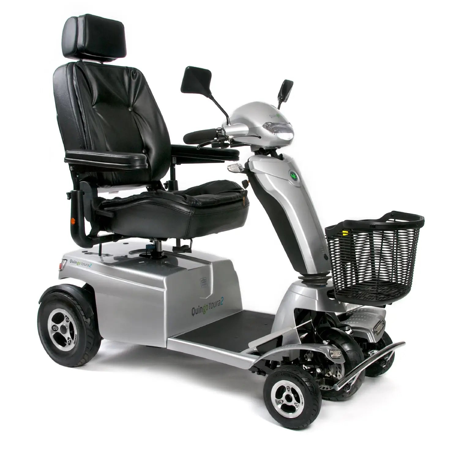 ComfyGO Quingo Toura 2 electric mobility scooter with a sleek design, comfortable seat, and sturdy wheels for easy outdoor use.