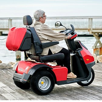 Discover Your Mobility Afi-S3 3-wheel heavy-duty bariatric mobility scooter, shown with its compact design and sturdy build.