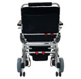 Load image into Gallery viewer, EZ Lite Cruiser Deluxe Regular DX8 electric wheelchair viewed from the back, unfolded and ready for use.
