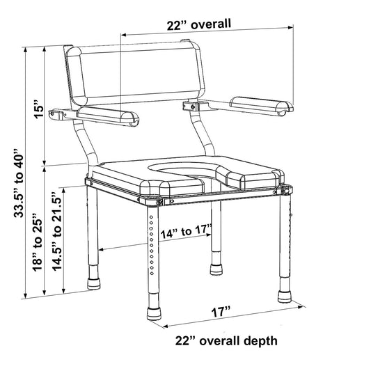 Nuprodx MC300 Stationary Shower and Commode Chair