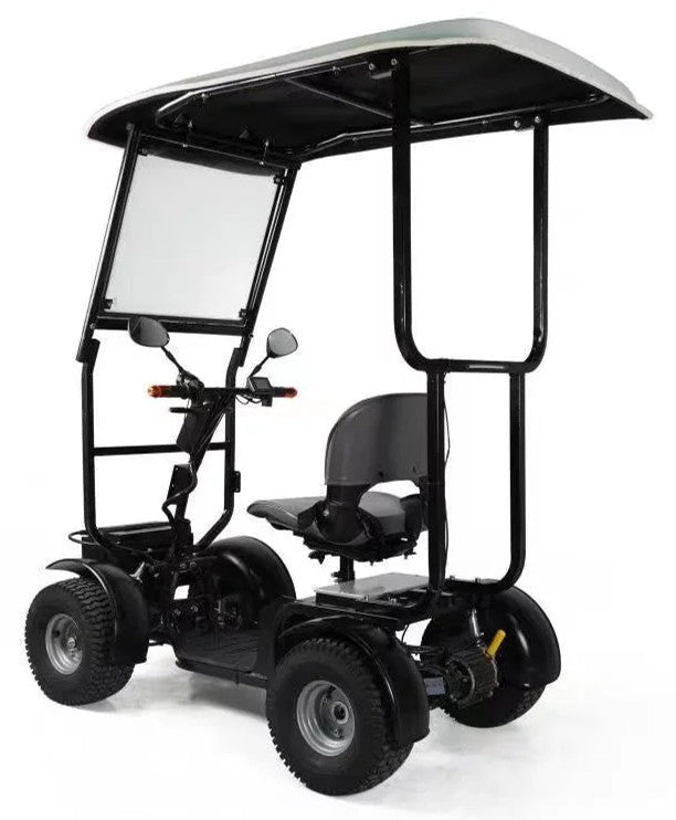 Discover Your Mobility Cheeta Ninja All Terrain Bariatric Scooter with canopy, featuring sturdy wheels and comfortable seat for outdoor use.